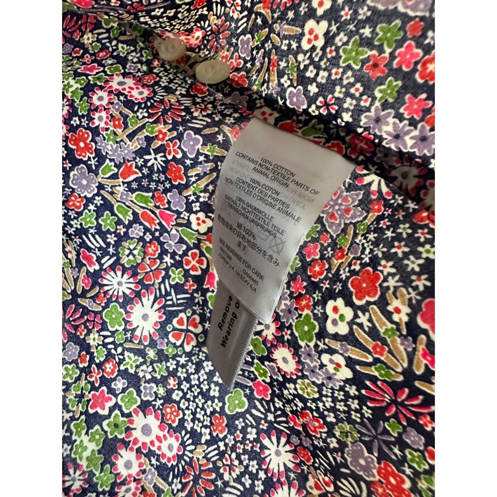 J.Crew Liberty Kayoko Floral Indigo Sunset Perfect Shirt G0534 Women's Size 6 - Picture 9 of 11